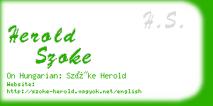 herold szoke business card